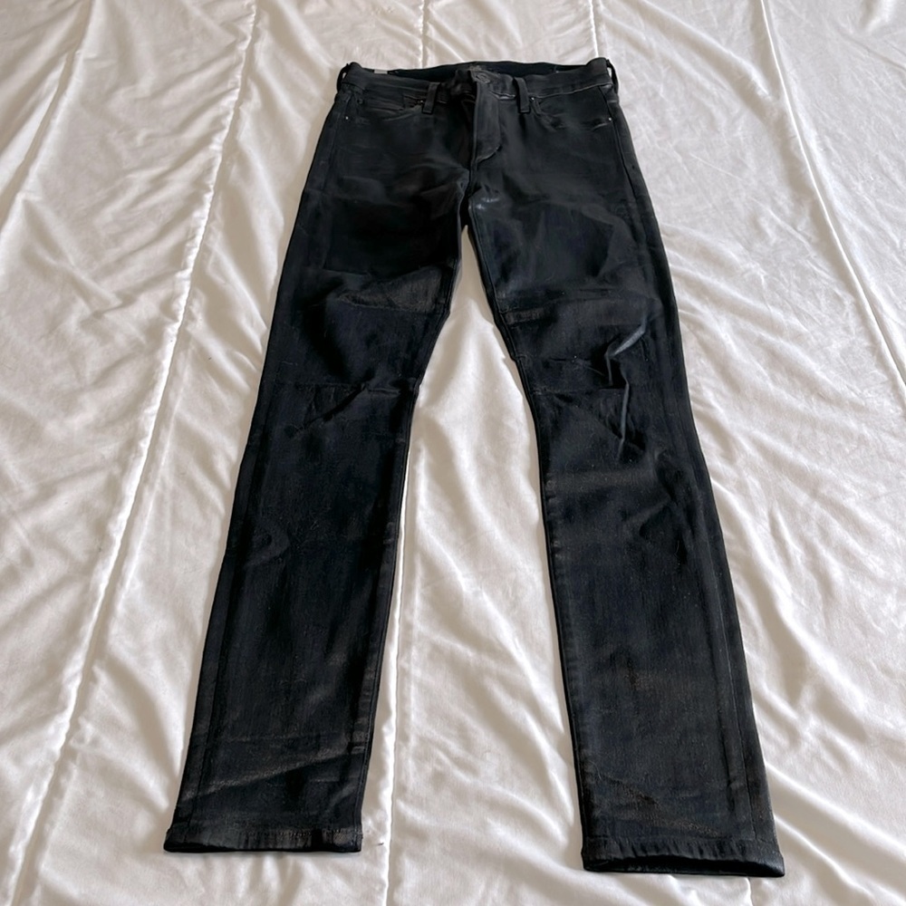 Citizens of Humanity Rocket High Rise Skinny Waxed Black Jeans Size 25